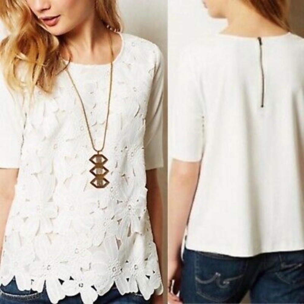 Anthropologie Sunday in Brooklyn Orlay Lace Top - Picture 2 of 8